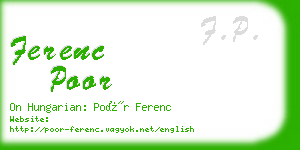 ferenc poor business card